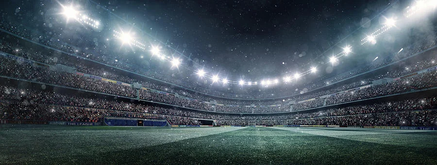 体育场全景夜景